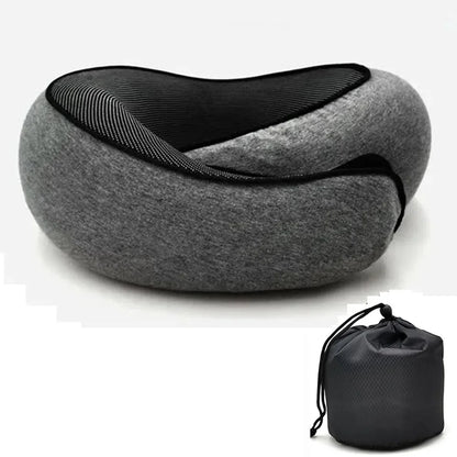 Portable Adjustable Travel Neck Pillow Memory Foam U-Shaped Pillow Snail Style Travel Neck Support Soft Noon Break Sleep Pillow