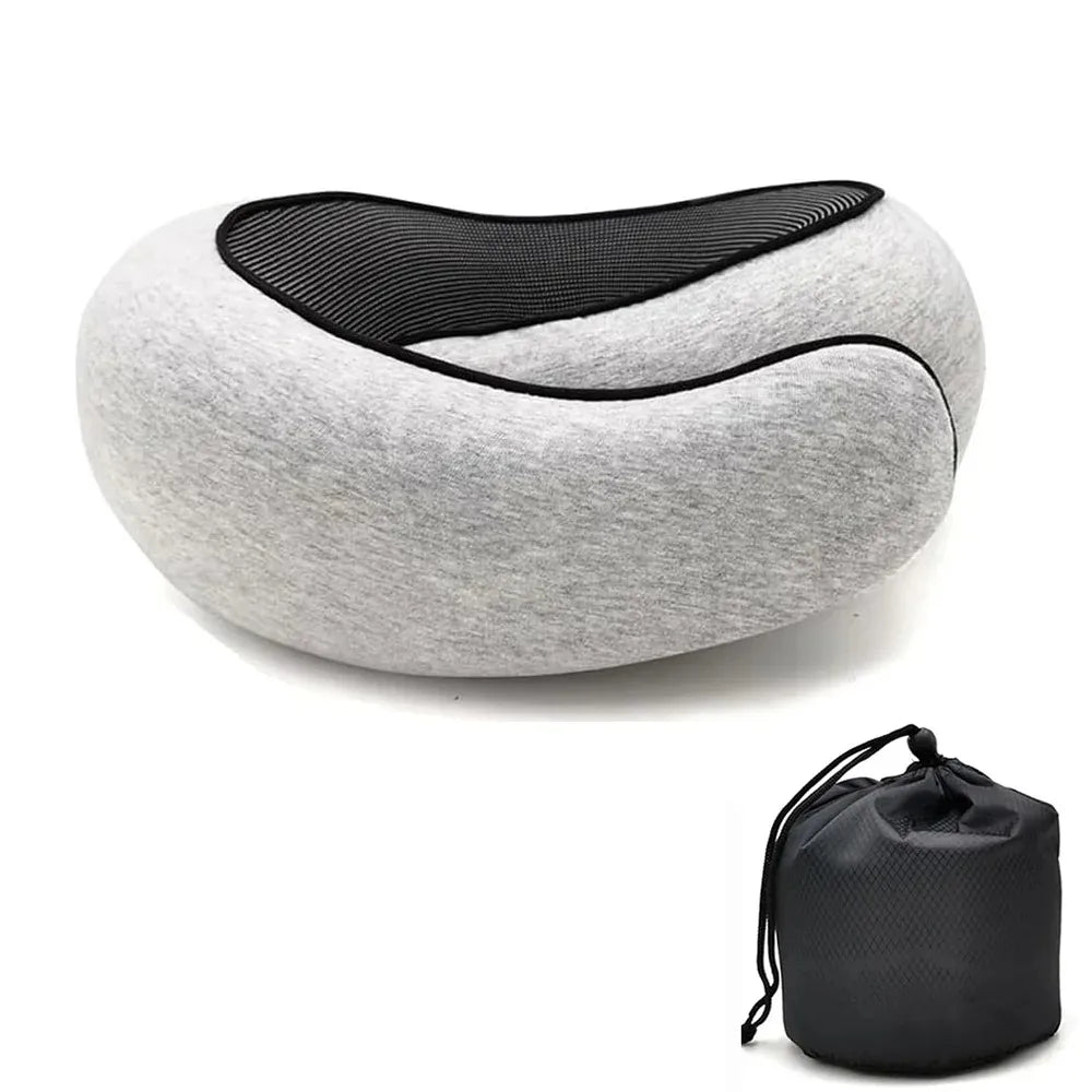 Portable Adjustable Travel Neck Pillow Memory Foam U-Shaped Pillow Snail Style Travel Neck Support Soft Noon Break Sleep Pillow