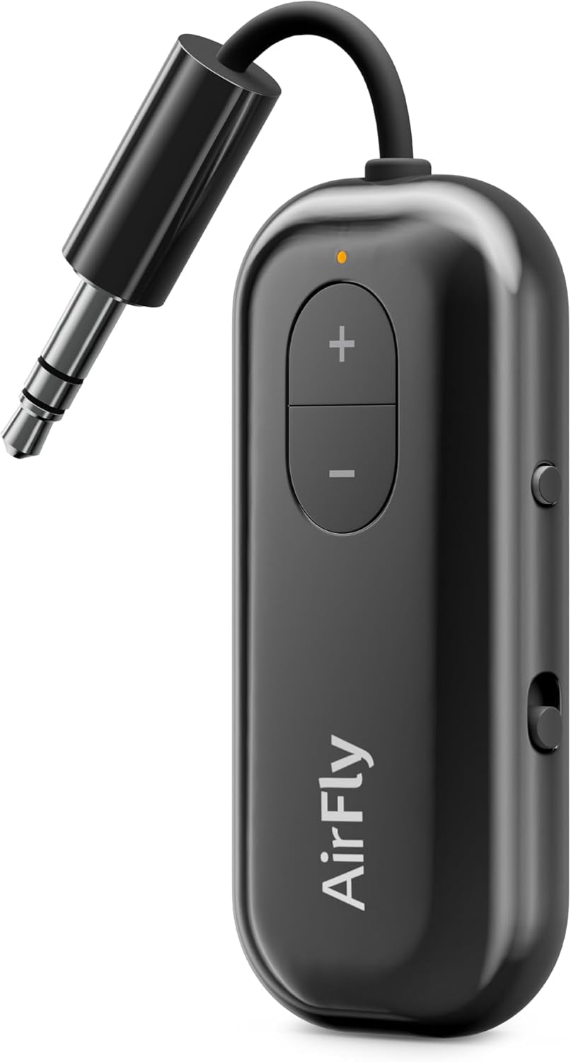 Airfly SE, Bluetooth Wireless Audio Transmitter Adapter, Black