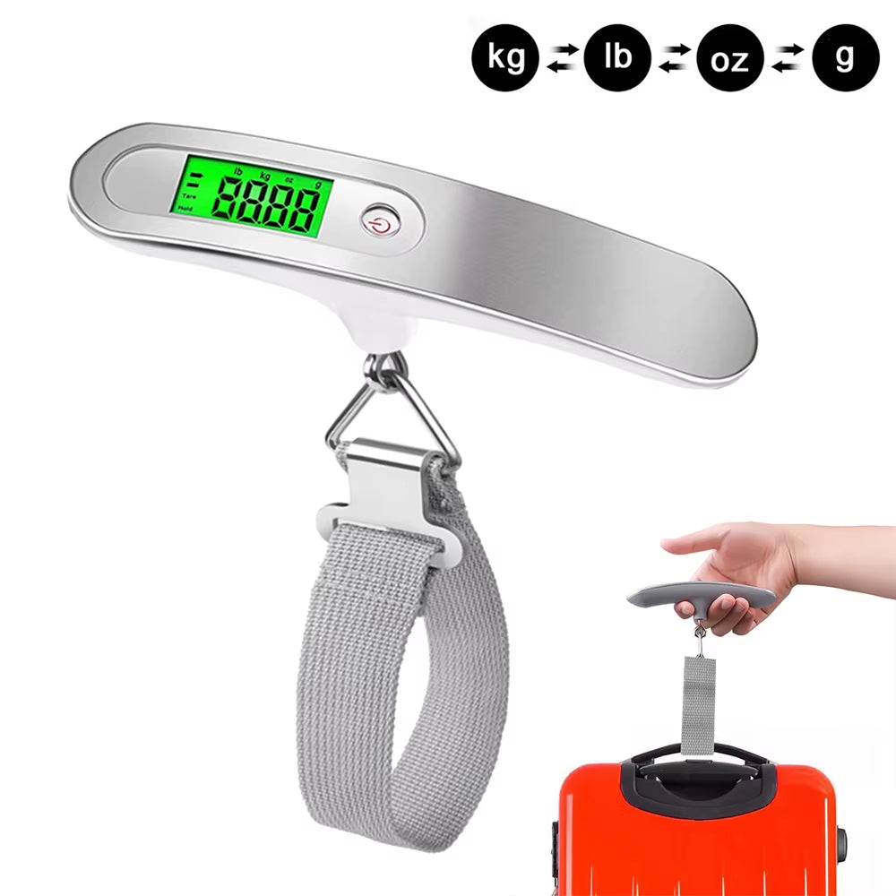 Portable Digital Hanging Scale T-Shaped LCD Luggage Suitcase Baggage Weight Balance Travel Electronic Scale with Belt 50Kg/110Lb