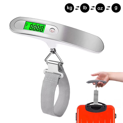 Portable Digital Hanging Scale T-Shaped LCD Luggage Suitcase Baggage Weight Balance Travel Electronic Scale with Belt 50Kg/110Lb