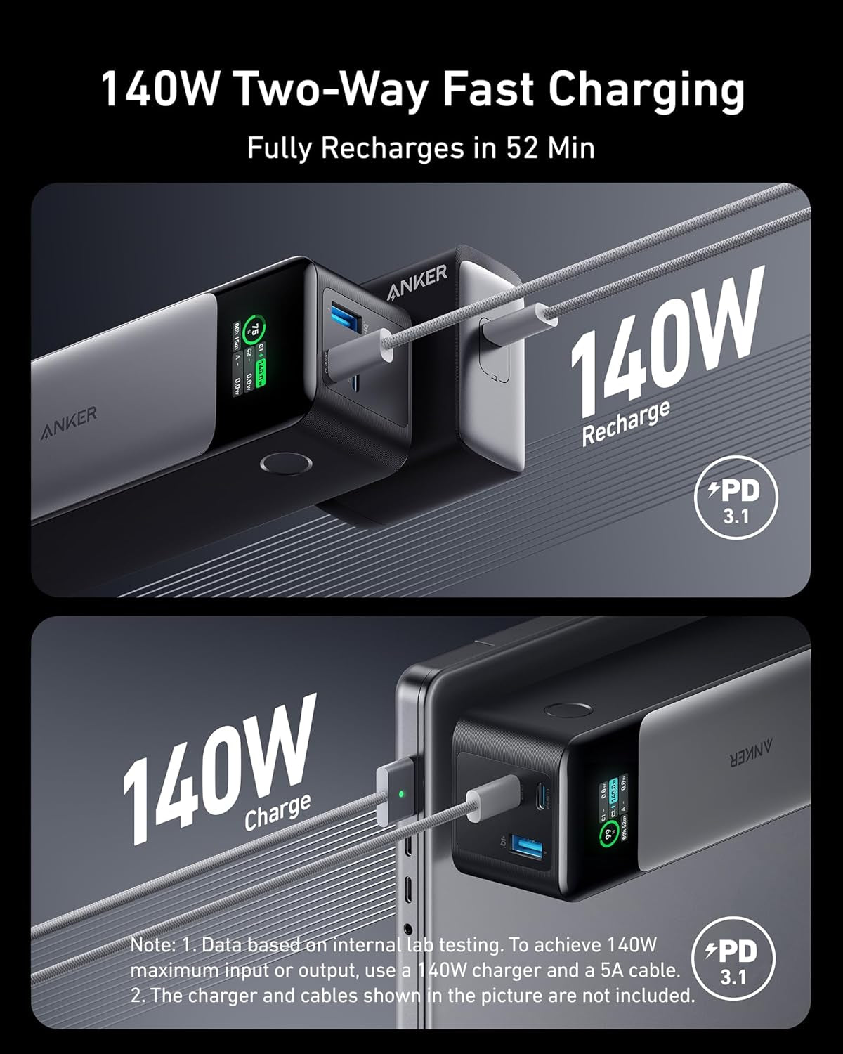 Anker Nano Power Bank, 10,000Mah & 737 Power Bank, 24,000Mah (Bundle)