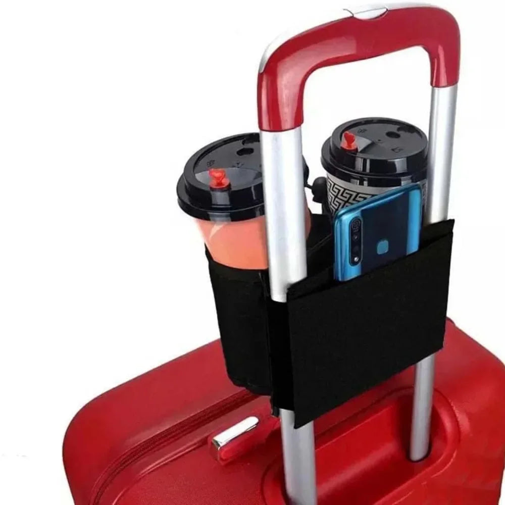1Pc Travel Luggage Cup Holder Durable Free Hand Suitcase Drink Bag Travel Milk Tea Coffee Mugs Holder Fits All Suitcase Handles