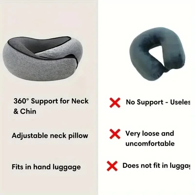 Portable Adjustable Travel Neck Pillow Memory Foam U-Shaped Pillow Snail Style Travel Neck Support Soft Noon Break Sleep Pillow