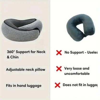 Portable Adjustable Travel Neck Pillow Memory Foam U-Shaped Pillow Snail Style Travel Neck Support Soft Noon Break Sleep Pillow