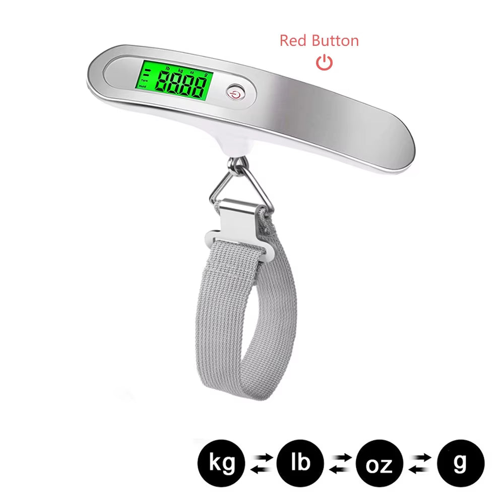 Portable Digital Hanging Scale T-Shaped LCD Luggage Suitcase Baggage Weight Balance Travel Electronic Scale with Belt 50Kg/110Lb