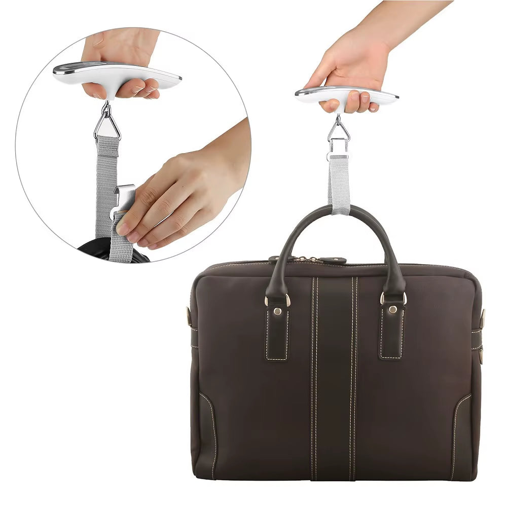 Portable Digital Hanging Scale T-Shaped LCD Luggage Suitcase Baggage Weight Balance Travel Electronic Scale with Belt 50Kg/110Lb